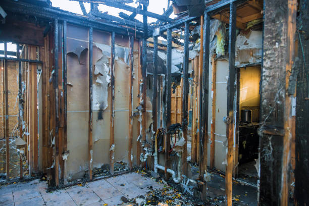 Professional Fire Damage Restoration technician working in Cumberland Hill, RI